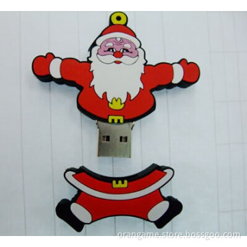 Christmas Gift and Lovely Santa Claus PVC USB Flash Drive